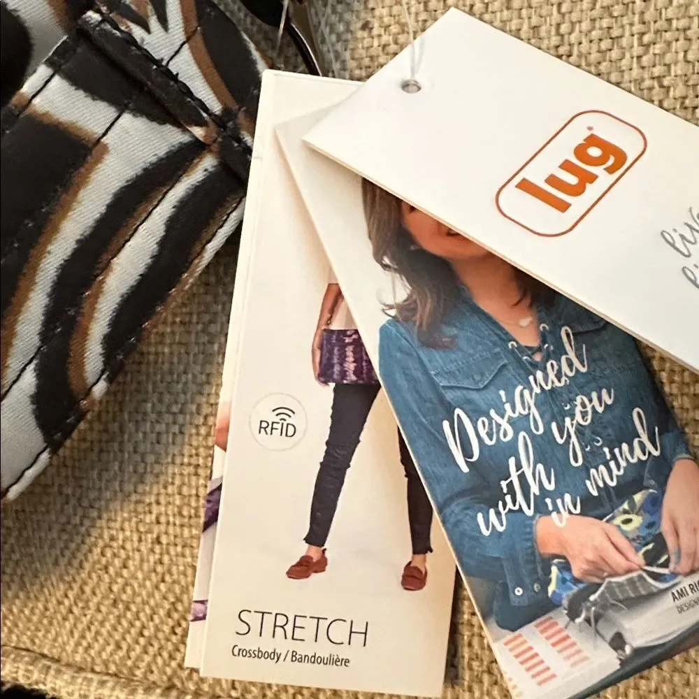NWT Lug Stretch Crossbody Zebra Sand